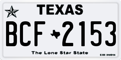 TX license plate BCF2153