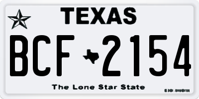 TX license plate BCF2154