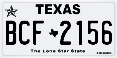 TX license plate BCF2156