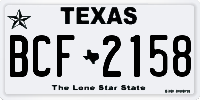 TX license plate BCF2158