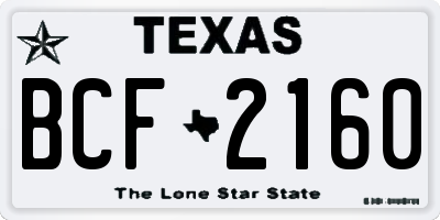 TX license plate BCF2160