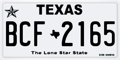 TX license plate BCF2165