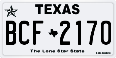 TX license plate BCF2170