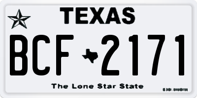 TX license plate BCF2171