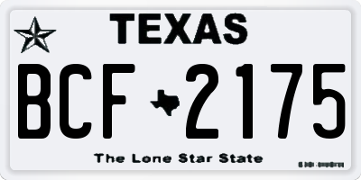 TX license plate BCF2175