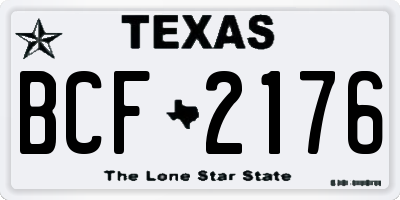 TX license plate BCF2176