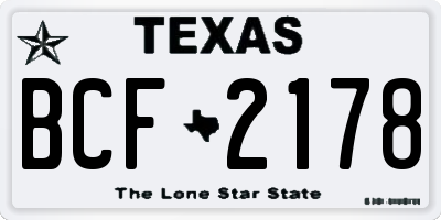TX license plate BCF2178