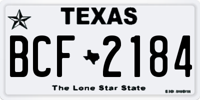 TX license plate BCF2184