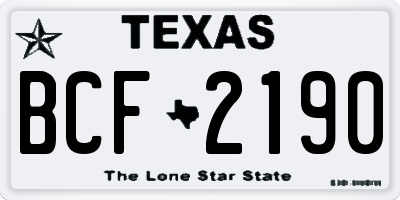 TX license plate BCF2190
