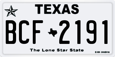 TX license plate BCF2191