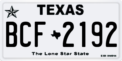 TX license plate BCF2192