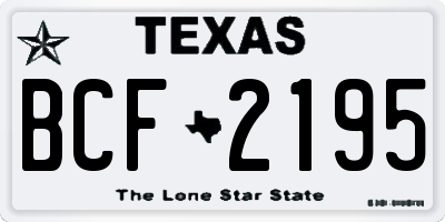 TX license plate BCF2195