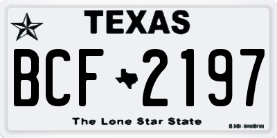 TX license plate BCF2197