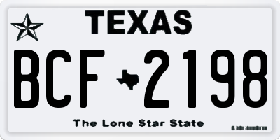 TX license plate BCF2198