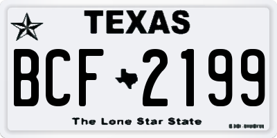 TX license plate BCF2199