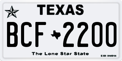 TX license plate BCF2200