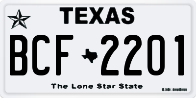 TX license plate BCF2201