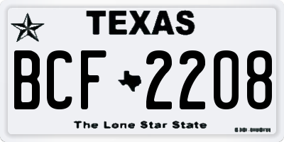 TX license plate BCF2208