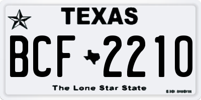TX license plate BCF2210