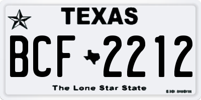 TX license plate BCF2212
