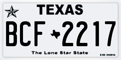 TX license plate BCF2217