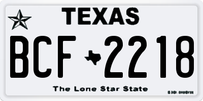 TX license plate BCF2218