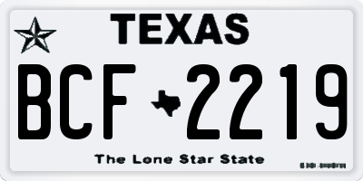 TX license plate BCF2219