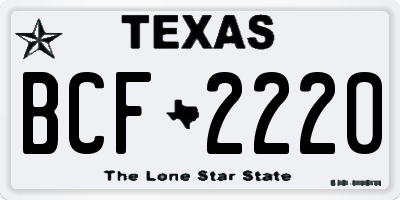 TX license plate BCF2220