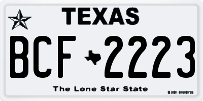 TX license plate BCF2223