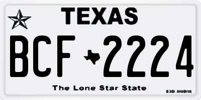 TX license plate BCF2224