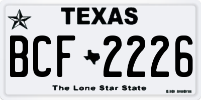TX license plate BCF2226