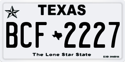 TX license plate BCF2227