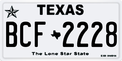 TX license plate BCF2228