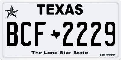 TX license plate BCF2229