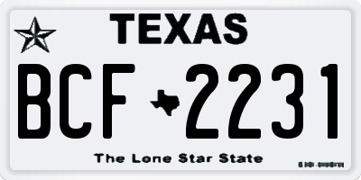 TX license plate BCF2231