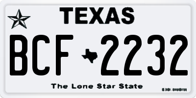 TX license plate BCF2232