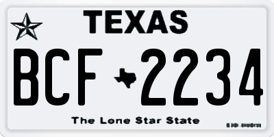 TX license plate BCF2234