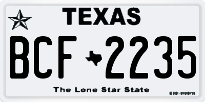 TX license plate BCF2235
