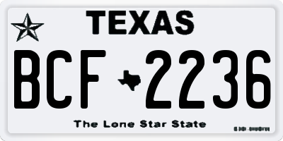 TX license plate BCF2236