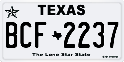 TX license plate BCF2237
