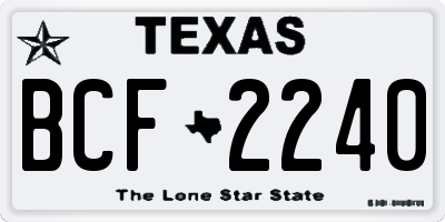 TX license plate BCF2240