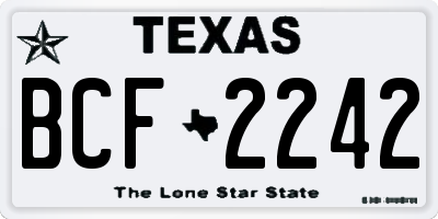 TX license plate BCF2242