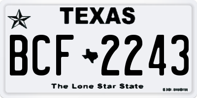 TX license plate BCF2243