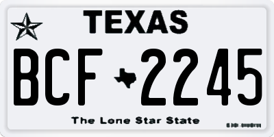 TX license plate BCF2245