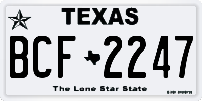 TX license plate BCF2247
