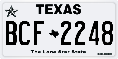 TX license plate BCF2248