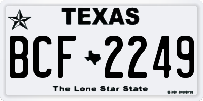 TX license plate BCF2249