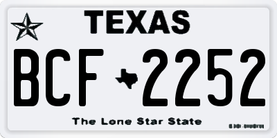 TX license plate BCF2252