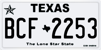 TX license plate BCF2253