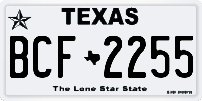 TX license plate BCF2255